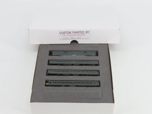 N Scale TR Shops Erie Railway Baggage/Coach/Obs Passenger Car 4-Pack Pro Custom