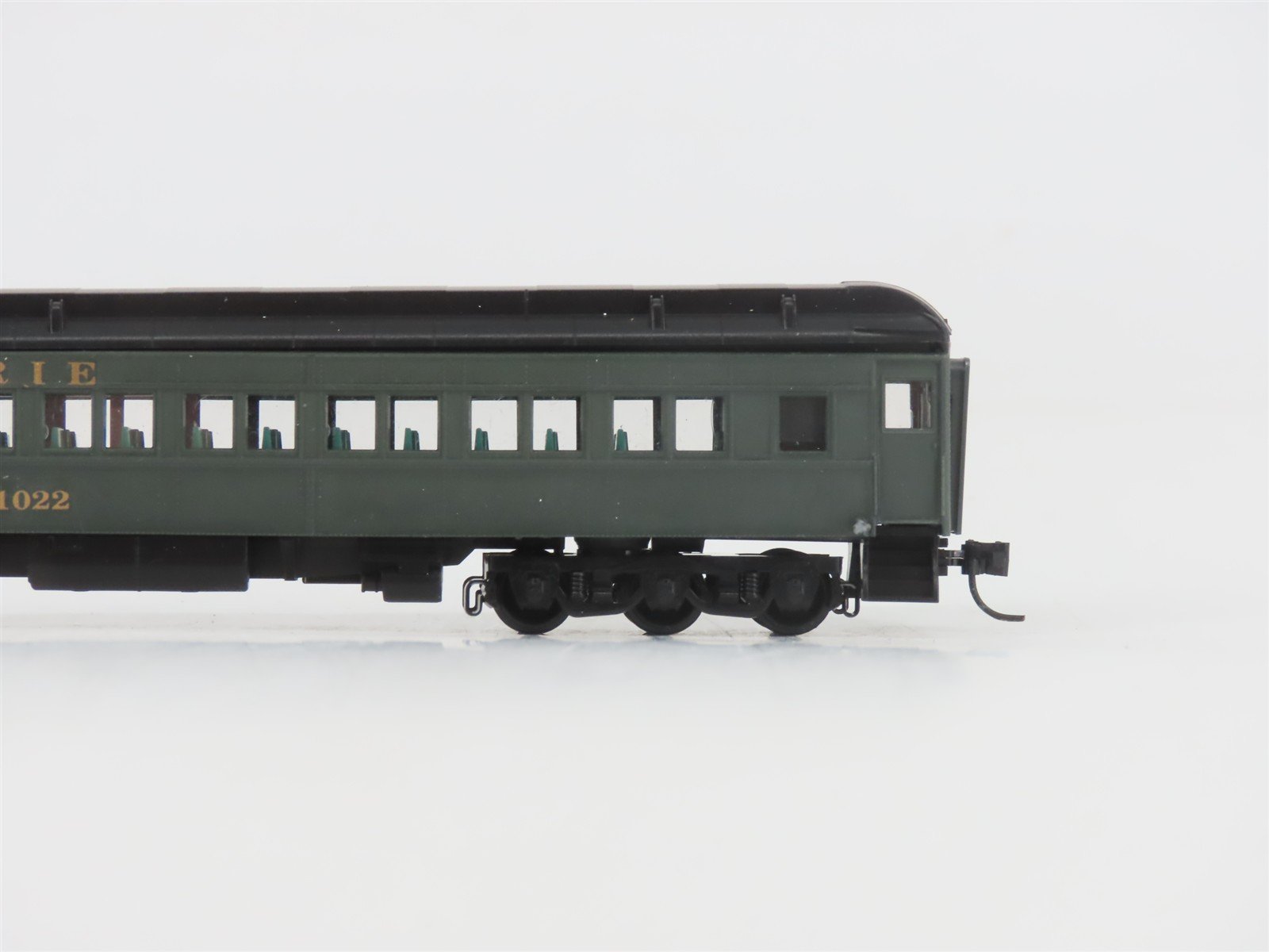 N Scale TR Shops Erie Railway Baggage/Coach/Obs Passenger Car 4-Pack Pro Custom