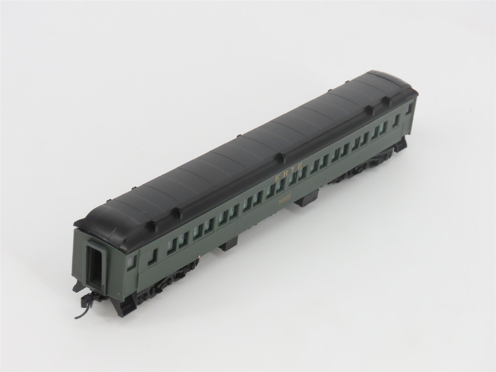 N Scale TR Shops Erie Railway Baggage/Coach/Obs Passenger Car 4-Pack Pro Custom