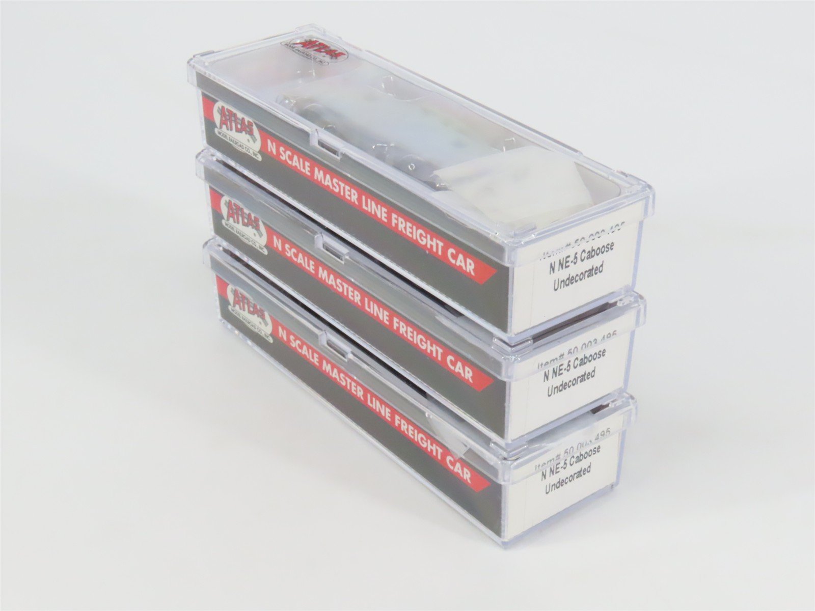 N Scale Atlas 50003495 Undecorated NE-5 Caboose 3-Pack