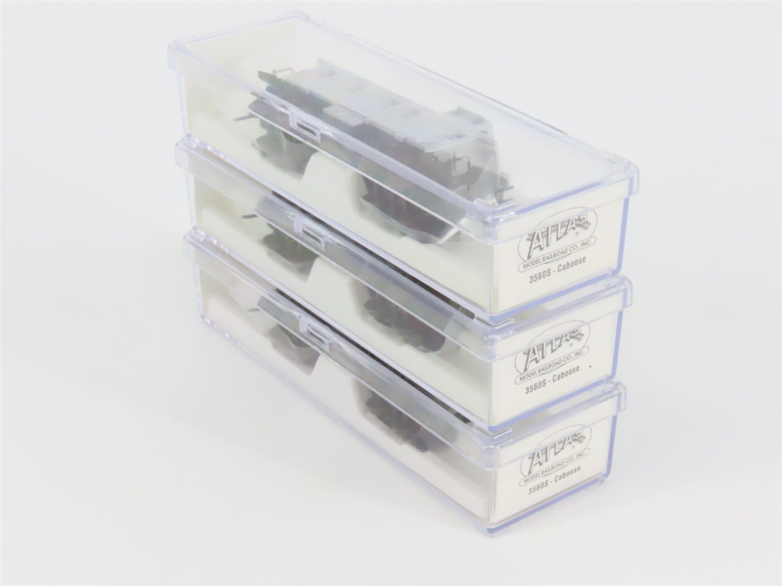 N Scale Atlas 3560S Undecorated Silver Caboose 3-Pack