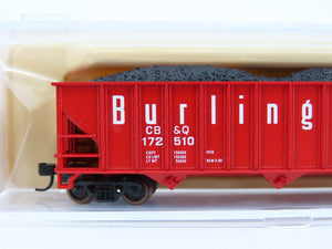 N Scale Atlas 32625 CB&Q Burlington Route 90-Ton 3-Bay Hopper #172510 w/ Load