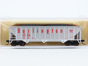N Scale Atlas 32615 CB&Q Burlington Route 90-Ton 3-Bay Hopper #163202 w/ Load