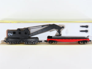 N Scale Model Power/Roco 3166 CN Canadian National Crane Car w/ Work Flat Car
