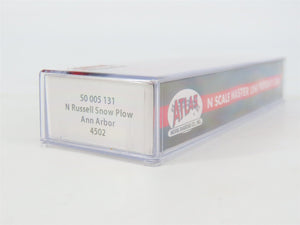 N Scale Atlas Master 50005131 AA Ann Arbor Red Russell Snow Plow #4502