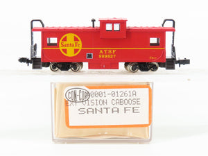 N Scale Con-Cor 0001-01261A ATSF Santa Fe Extended Vision Caboose #999827