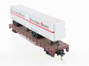 N Scale Atlas 37442 SP Southern Pacific Flat Car #598308 w/ 2 24' Trailers