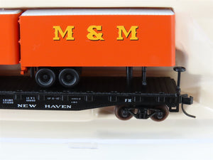 N Scale Atlas 37573 NH New Haven Railroad Flat Car #17210 w/ M&M Trailers