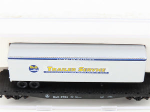 N Scale Atlas 37791 B&O Baltimore & Ohio Piggyback Flat Car #8784 w/ Trailer