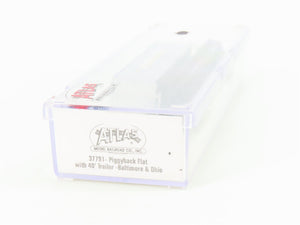 N Scale Atlas 37791 B&O Baltimore & Ohio Piggyback Flat Car #8784 w/ Trailer