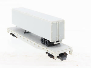 N Scale Atlas 3770 Undecorated Piggyback Flat Car w/ 40' Trailer