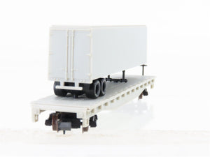 N Scale Atlas 3770 Undecorated Piggyback Flat Car w/ 40' Trailer