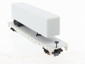 N Scale Atlas 3770 Undecorated Piggyback Flat Car w/ 40' Trailer