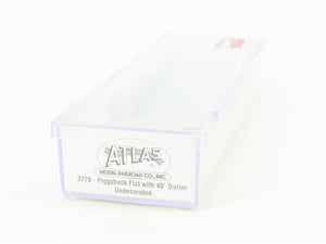 N Scale Atlas 3770 Undecorated Piggyback Flat Car w/ 40' Trailer