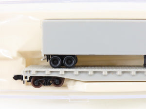 N Scale Atlas 3770 Undecorated Piggyback Flat Car w/ 40' Trailer