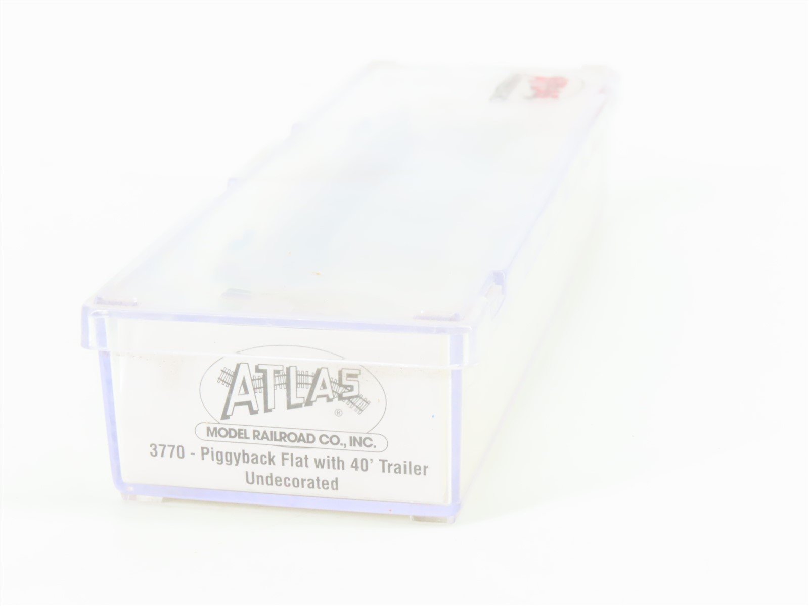 N Scale Atlas 3770 Undecorated Piggyback Flat Car w/ 40' Trailer