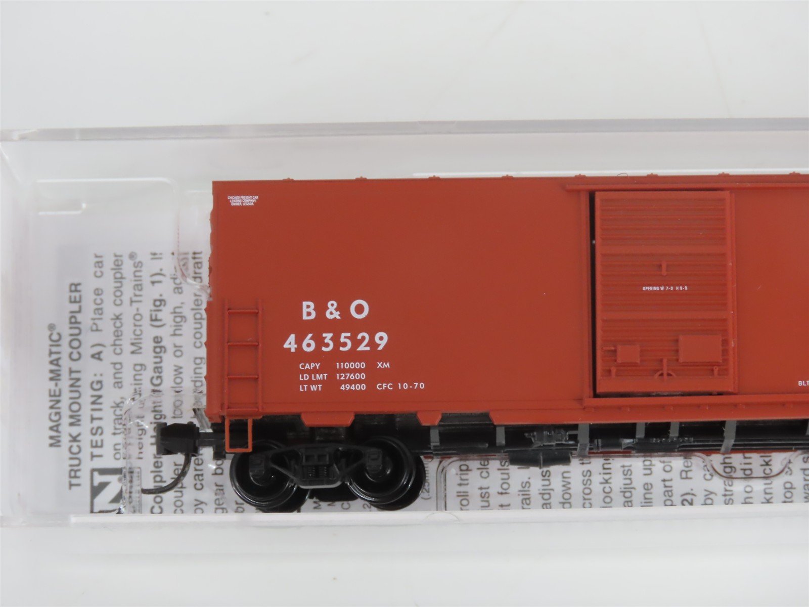 N Scale Micro-Trains MTL 02400530 B&O Baltimore & Ohio 40' Box Car #463529