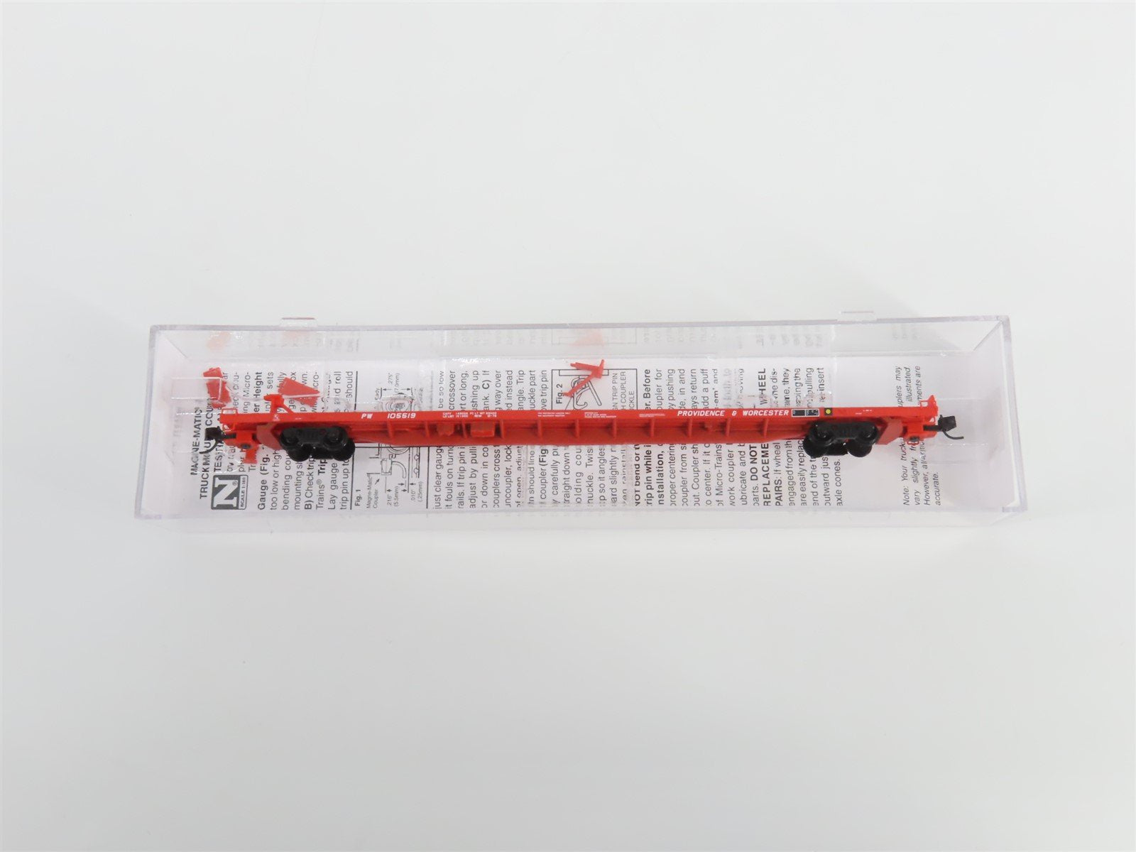 N Scale Micro-Trains MTL 07100592 PW Providence & Worcester 89' Flat Car #105519