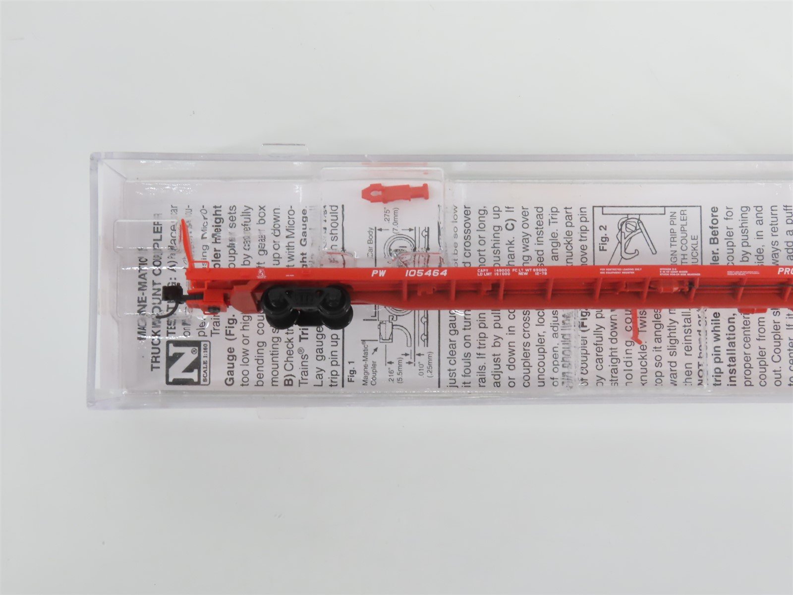 N Scale Micro-Trains MTL 07100591 PW Providence & Worcester 89' Flat Car #105464