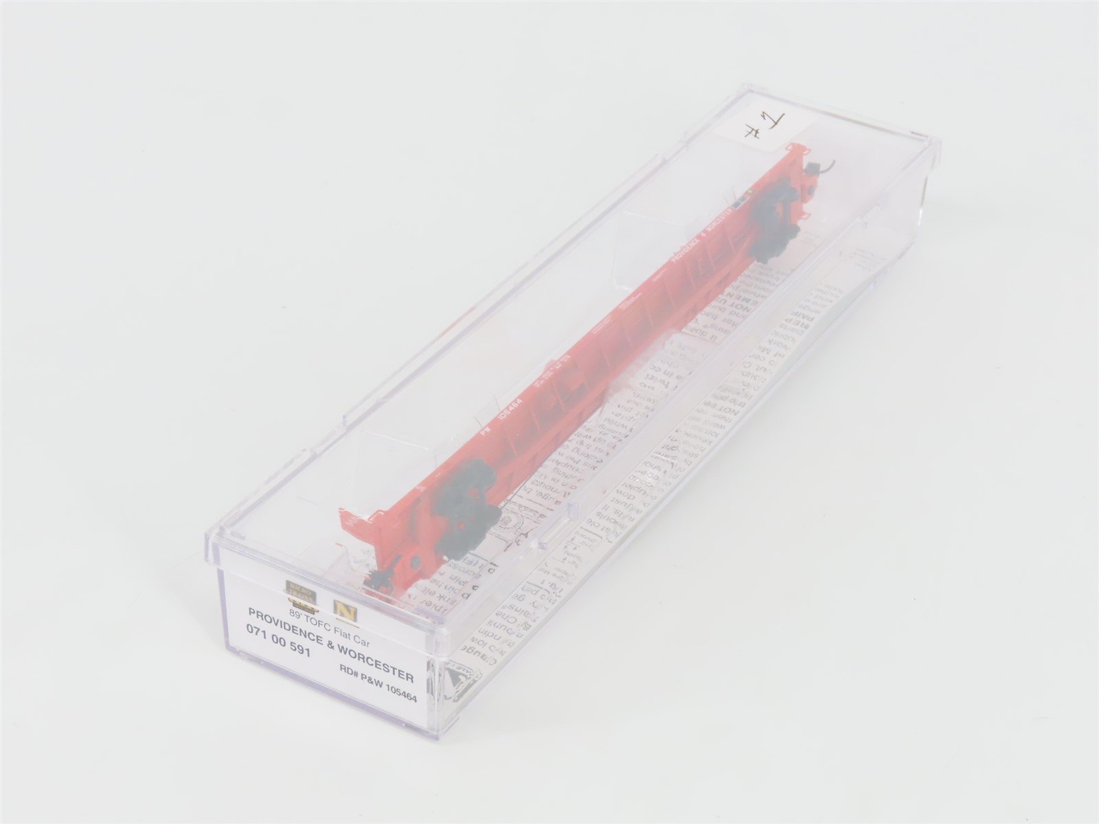 N Scale Micro-Trains MTL 07100591 PW Providence & Worcester 89' Flat Car #105464