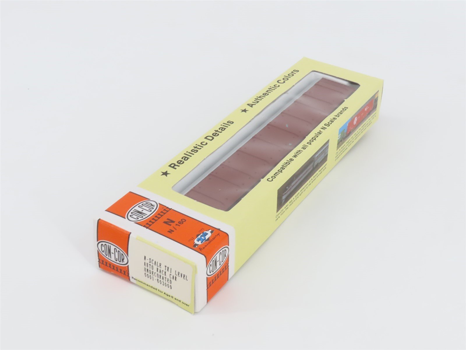 N Scale Con-Cor #0001-603000 Undecorated Tri-Level Auto Rack Car