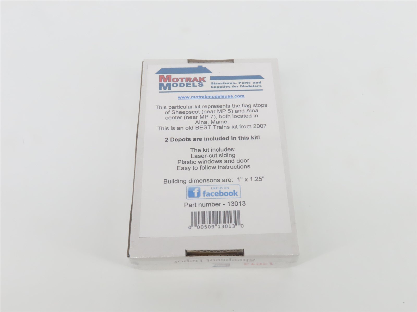 N 1/160 Scale Motrak Models Laser-Cut Kit 13013 Sheepscot/Alna Depot - SEALED