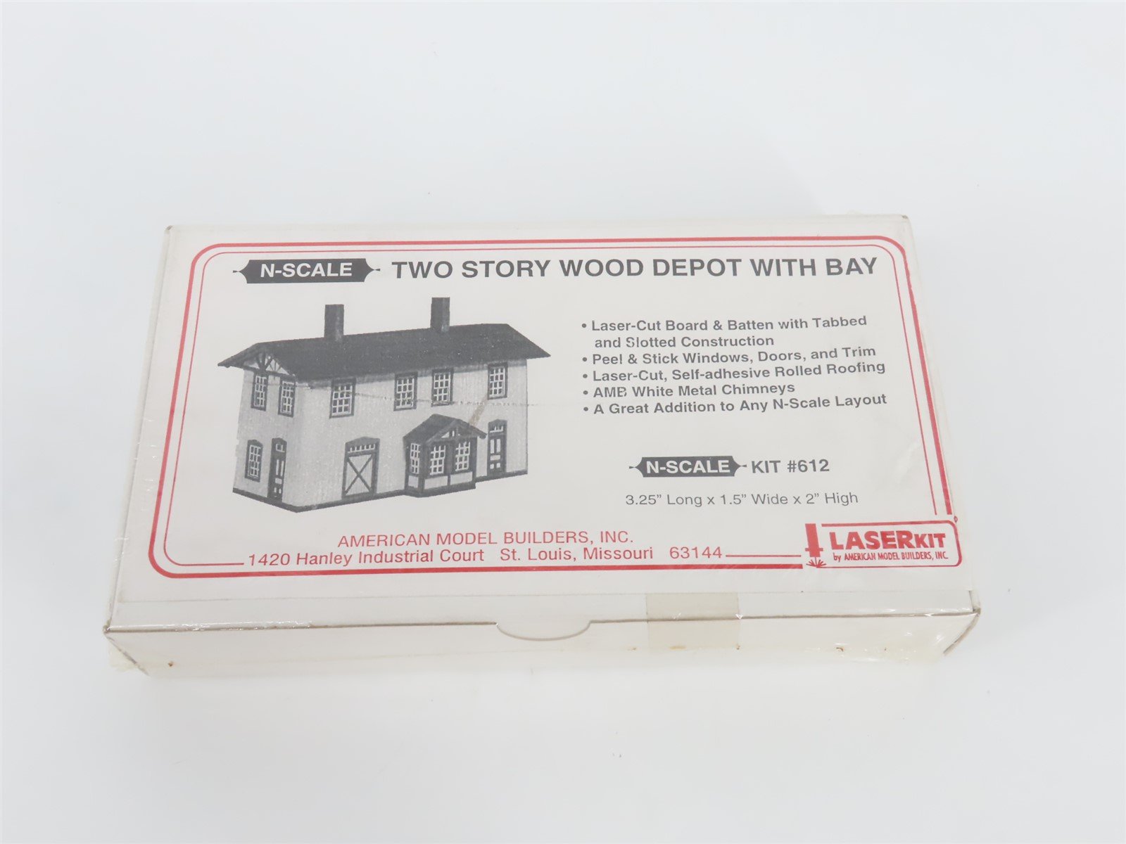 N Scale American Model Builders LaserKit 612 Two Story Wood Depot w/Bay - SEALED
