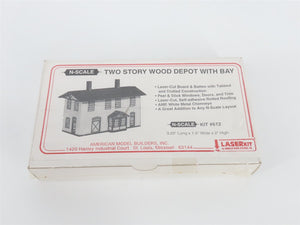 N Scale American Model Builders LaserKit 612 Two Story Wood Depot w/Bay - SEALED