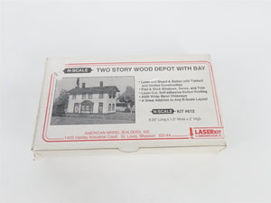 N Scale American Model Builders LaserKit 612 Two Story Wood Depot w/Bay - SEALED
