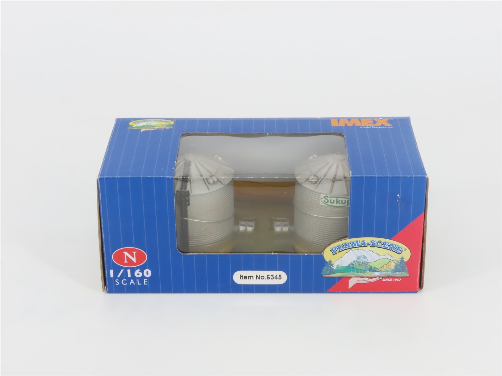 N 1/160 Scale IMEX Perma-Scene 6345 Sukup Grain Tower #1 (2-Pack)