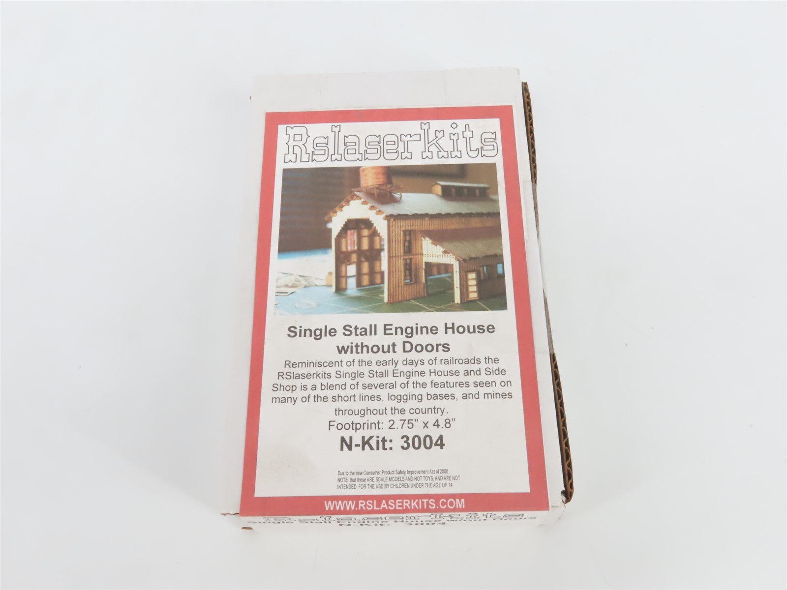 N Scale Rslaserkits Kit 3004 Single Stall Engine House Without Doors - SEALED