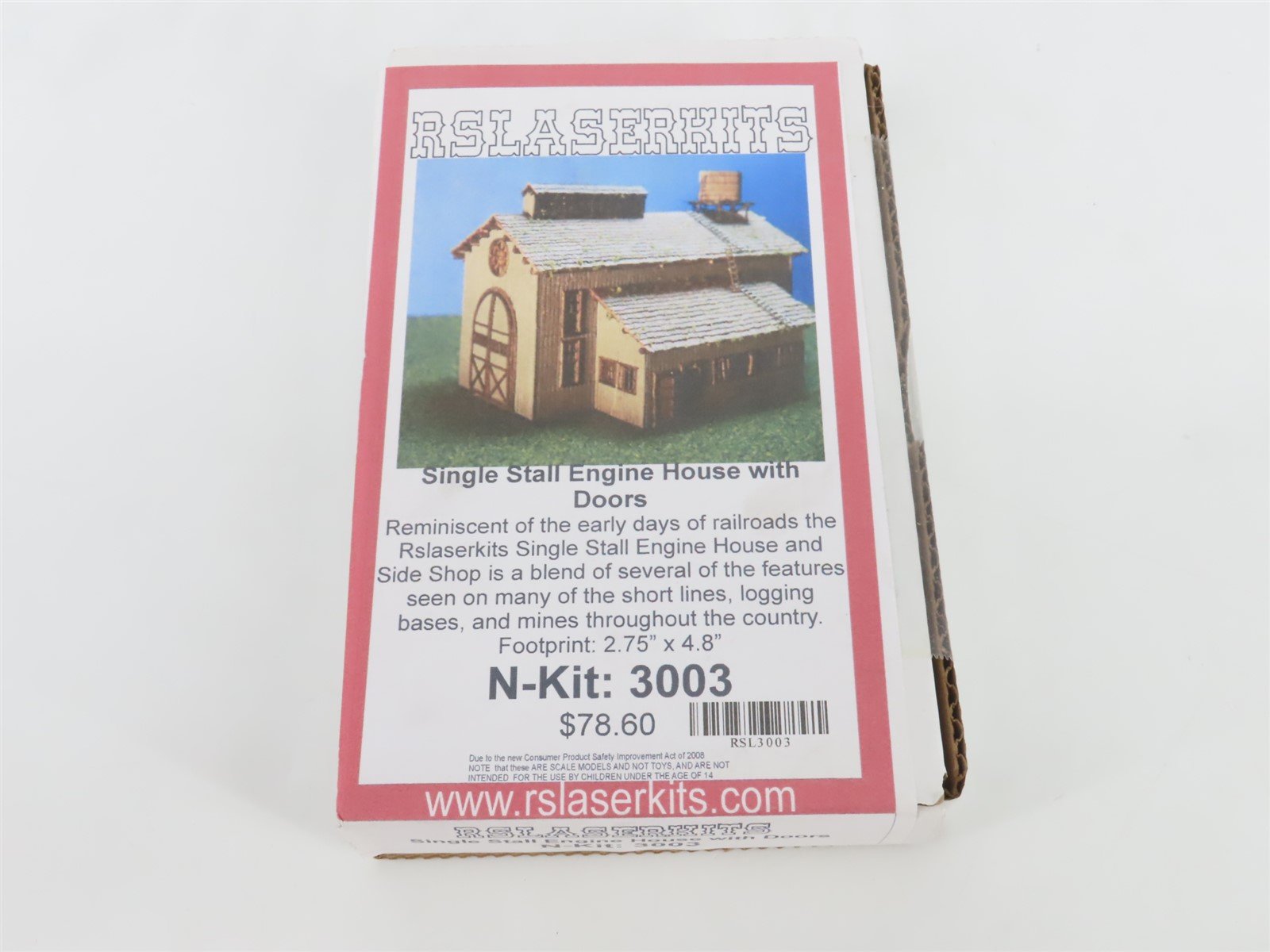 N 1/160 Scale Rslaserkits Kit 3003 Single Stall Engine House w/ Doors - SEALED