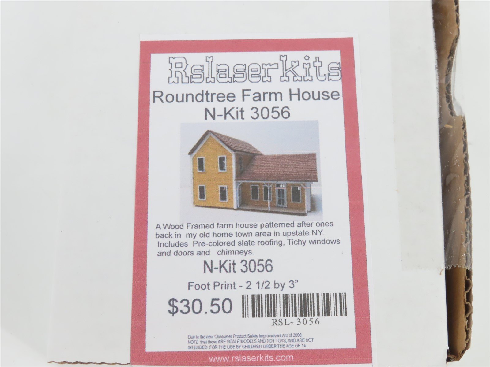 N 1/160 Scale Rslaserkits Kit 3056 Roundtree Farm House - SEALED
