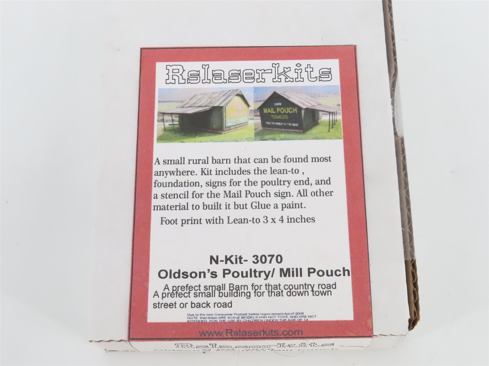 N 1/160 Scale Rslaserkits Kit 3070 Oldson's Poultry/Mail Pouch - SEALED