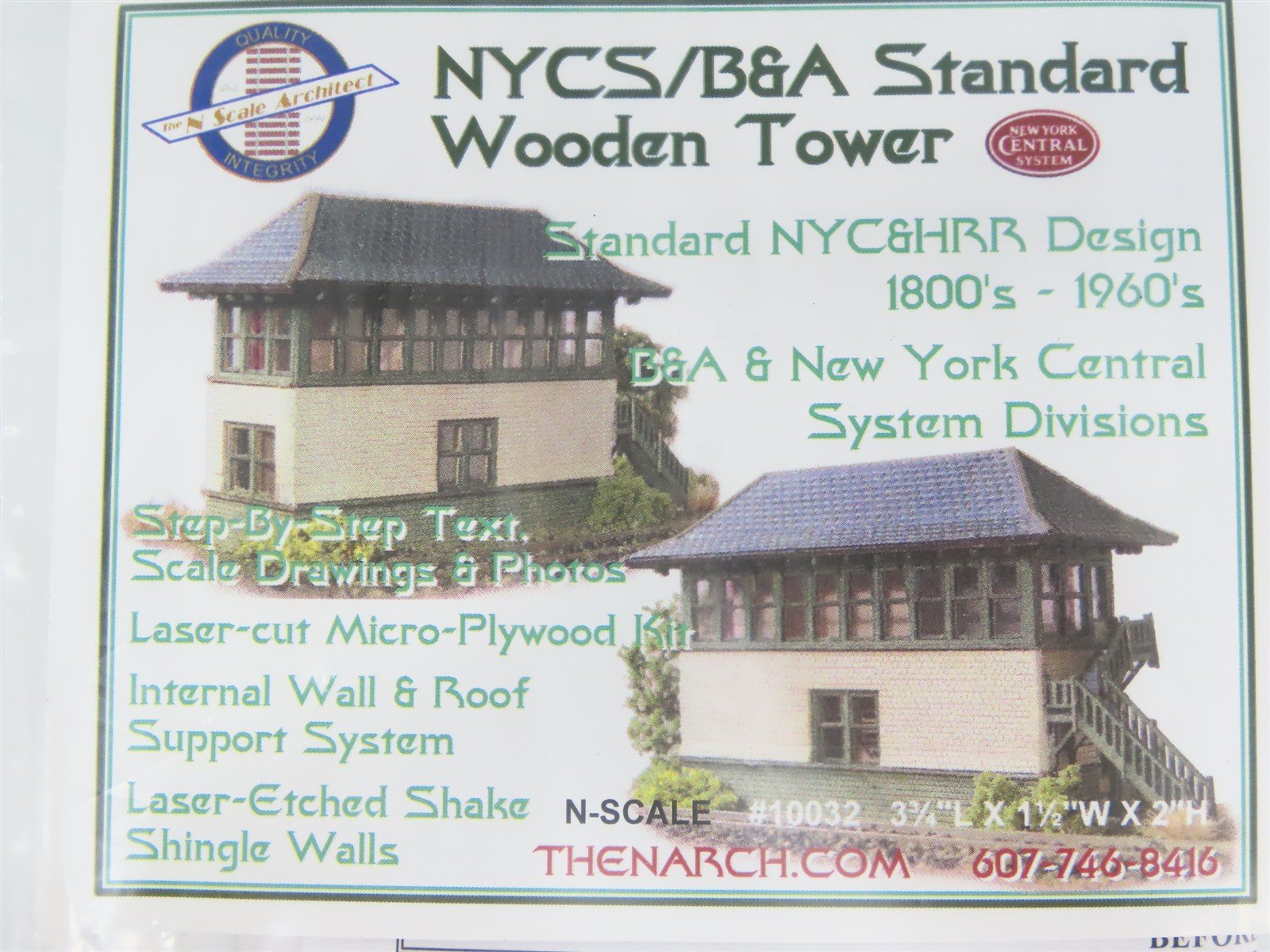 N Scale Architect Laser Kit #10032 NYCS/B&A Standard Wooden Tower
