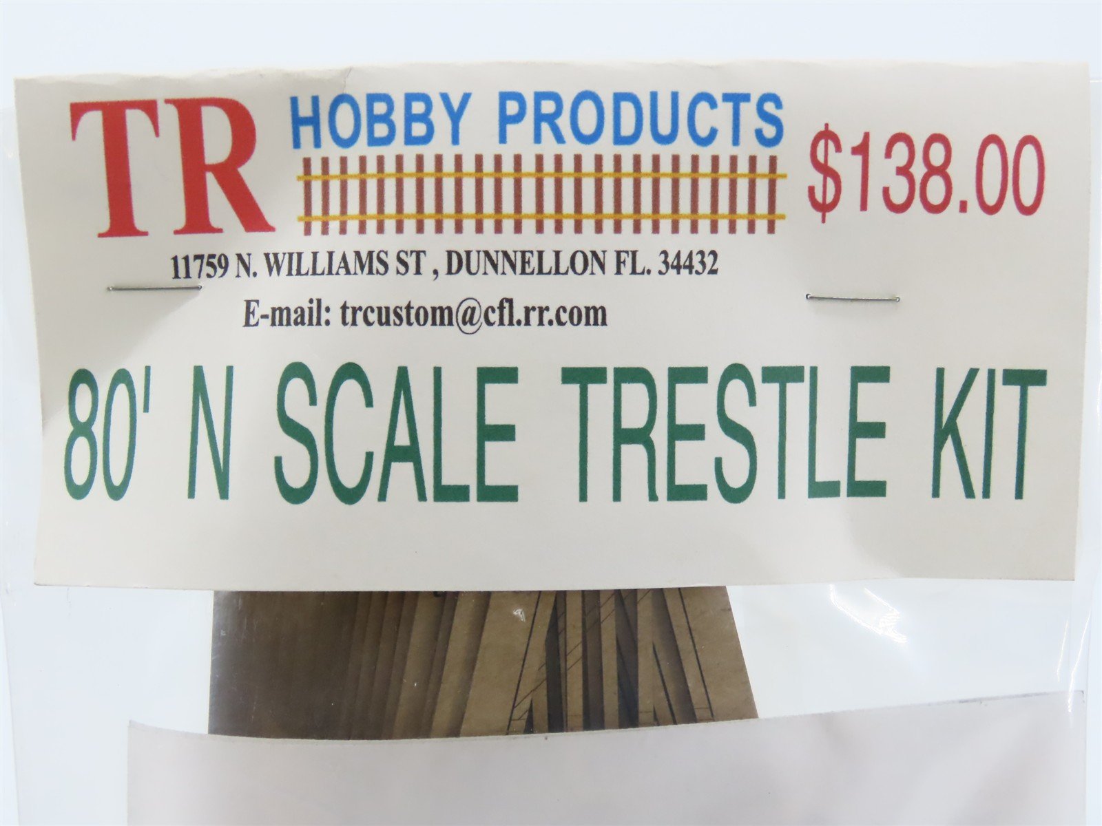 N 1/160 Scale TR Hobby Products Laser Kit #0388-80 Laser Cut 80' Timber Trestle