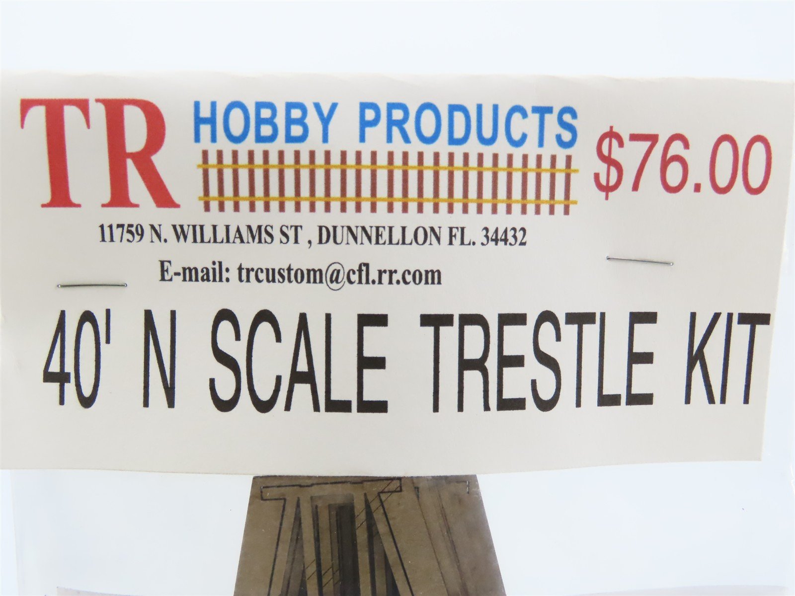 N 1/160 Scale TR Hobby Products Laser Kit #0388-40 Laser Cut 40' Timber Trestle