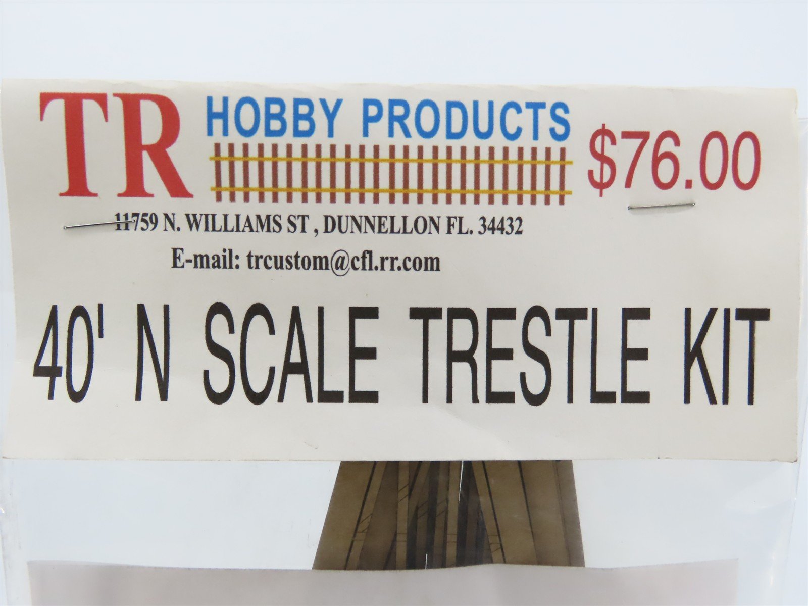 N 1/160 Scale TR Hobby Products Laser Kit #0388-40 Laser Cut 40' Timber Trestle