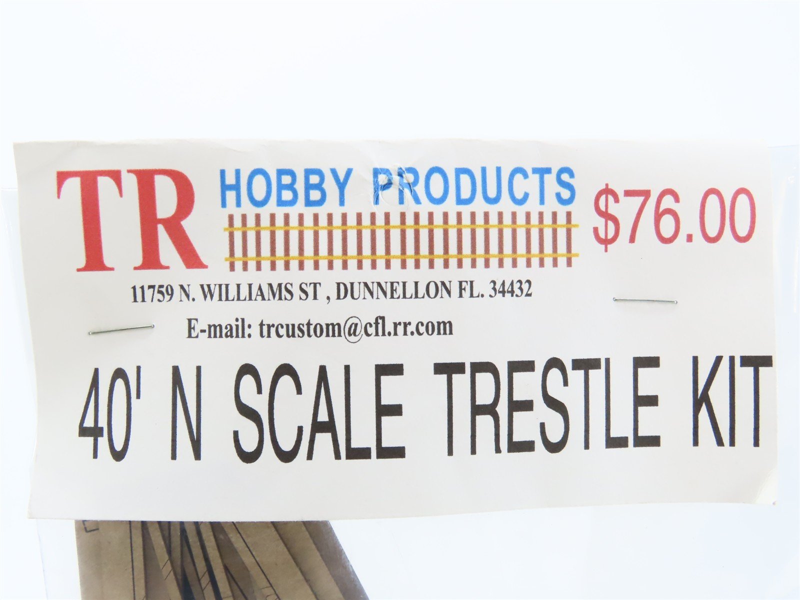 N 1/160 Scale TR Hobby Products Laser Kit #0388-40 Laser Cut 40' Timber Trestle