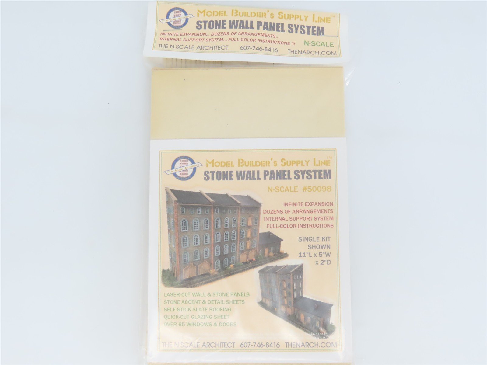 N Scale Architect Styrene & Laser-Cut Kit #50098 Stone Wall Panel System