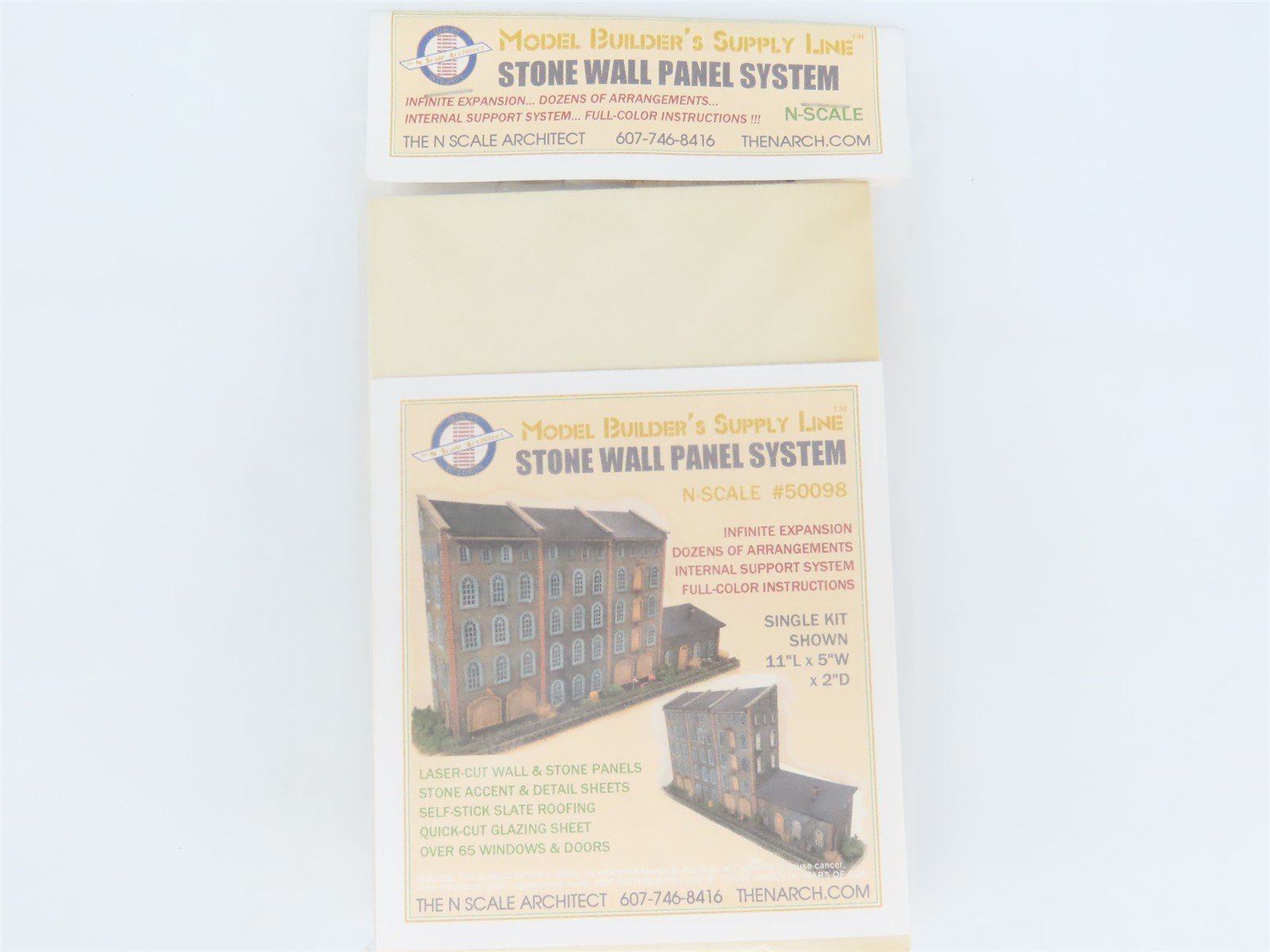 N Scale Architect Styrene & Laser-Cut Kit #50098 Stone Wall Panel System