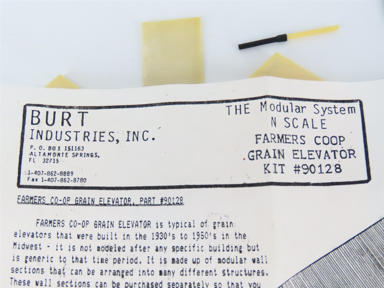 N 1/160 Scale Burt Industries Kit #90128 Modular Farmers Co-op Grain Elevator