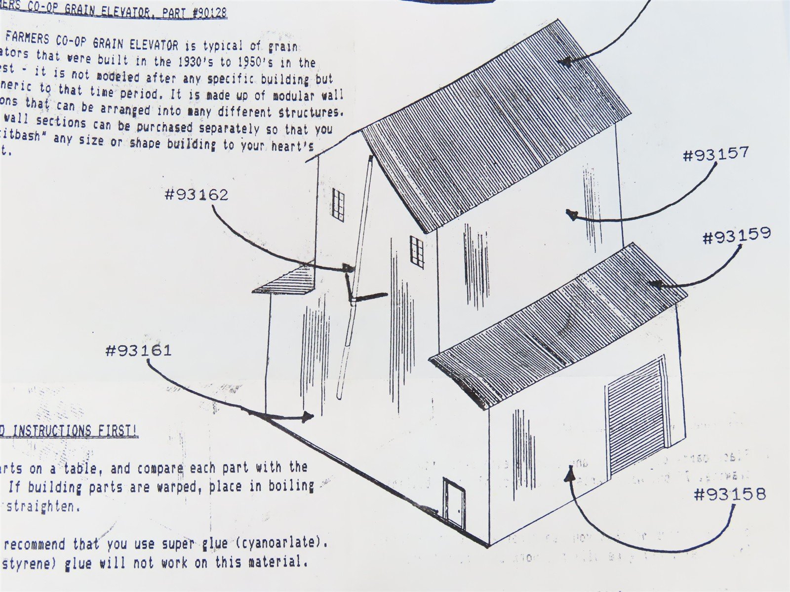 N 1/160 Scale Burt Industries Kit #90128 Modular Farmers Co-op Grain Elevator