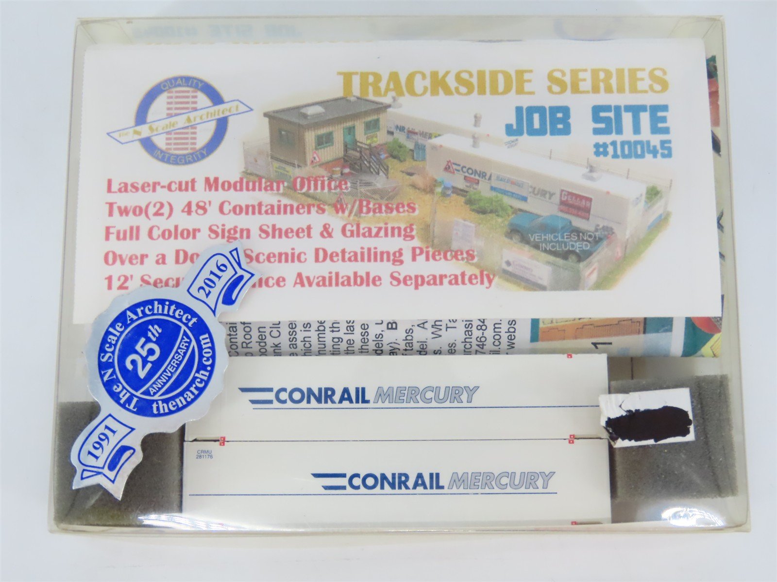 N Scale Architect Trackside Kit #10045 Job Site w/ Conrail Mercury Containers