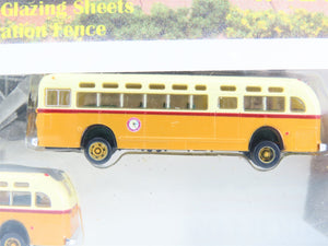 N Scale Architect Trackside Kit #10048 Bus Stop w/ 2 Buses