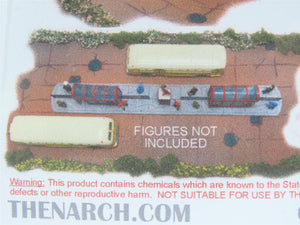 N Scale Architect Trackside Kit #10048 Bus Stop w/ 2 Buses