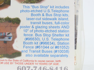 N Scale Architect Trackside Kit #10048 Bus Stop w/ 2 Buses