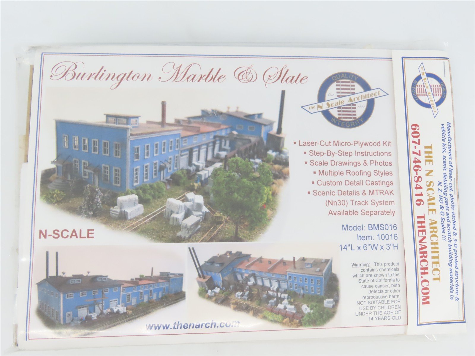 N Scale Architect Laser Kit #10016 Burlington Marble & Slate Building