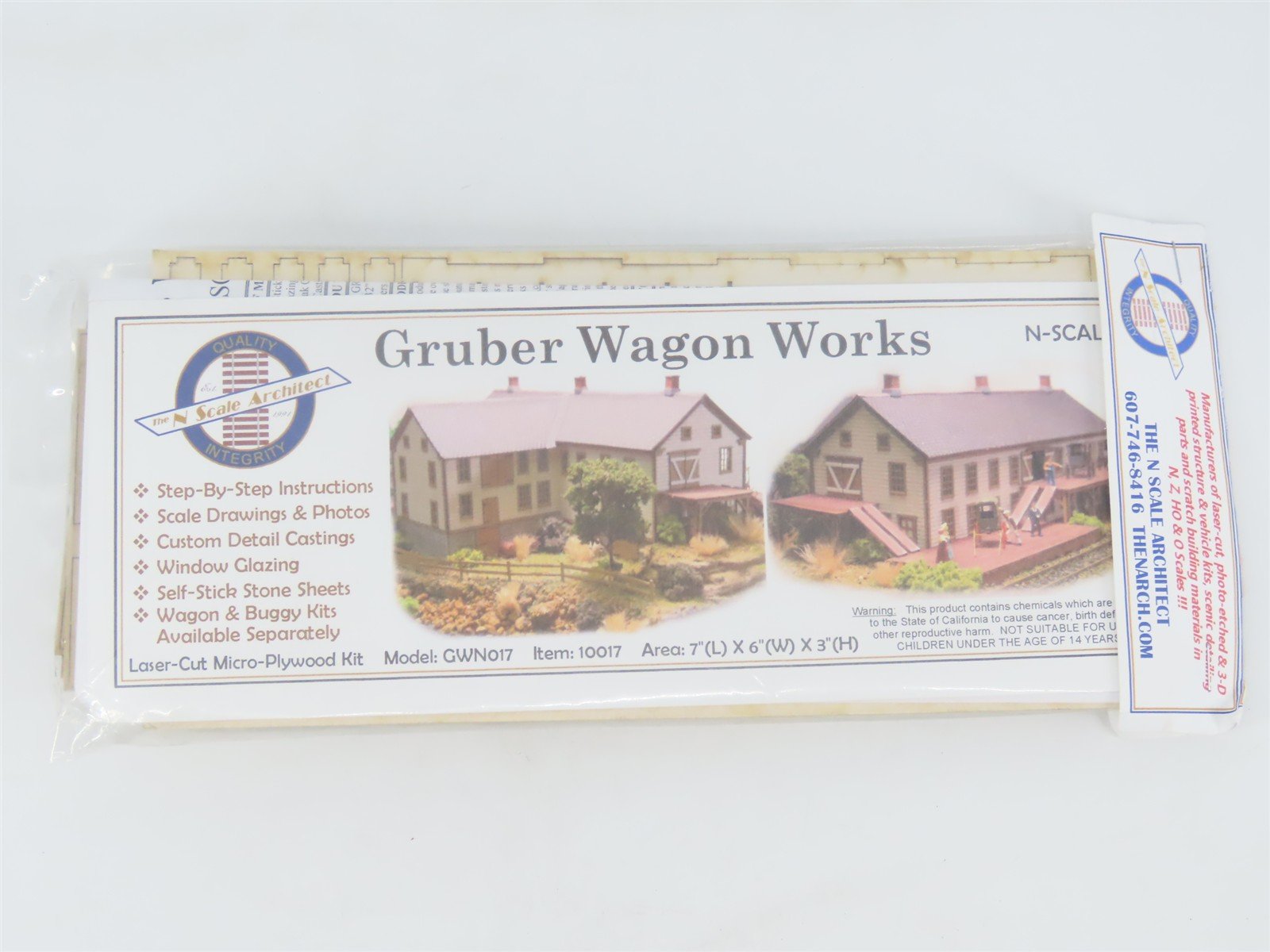 N Scale Architect Laser Kit #10017 Gruber Wagon Works Building