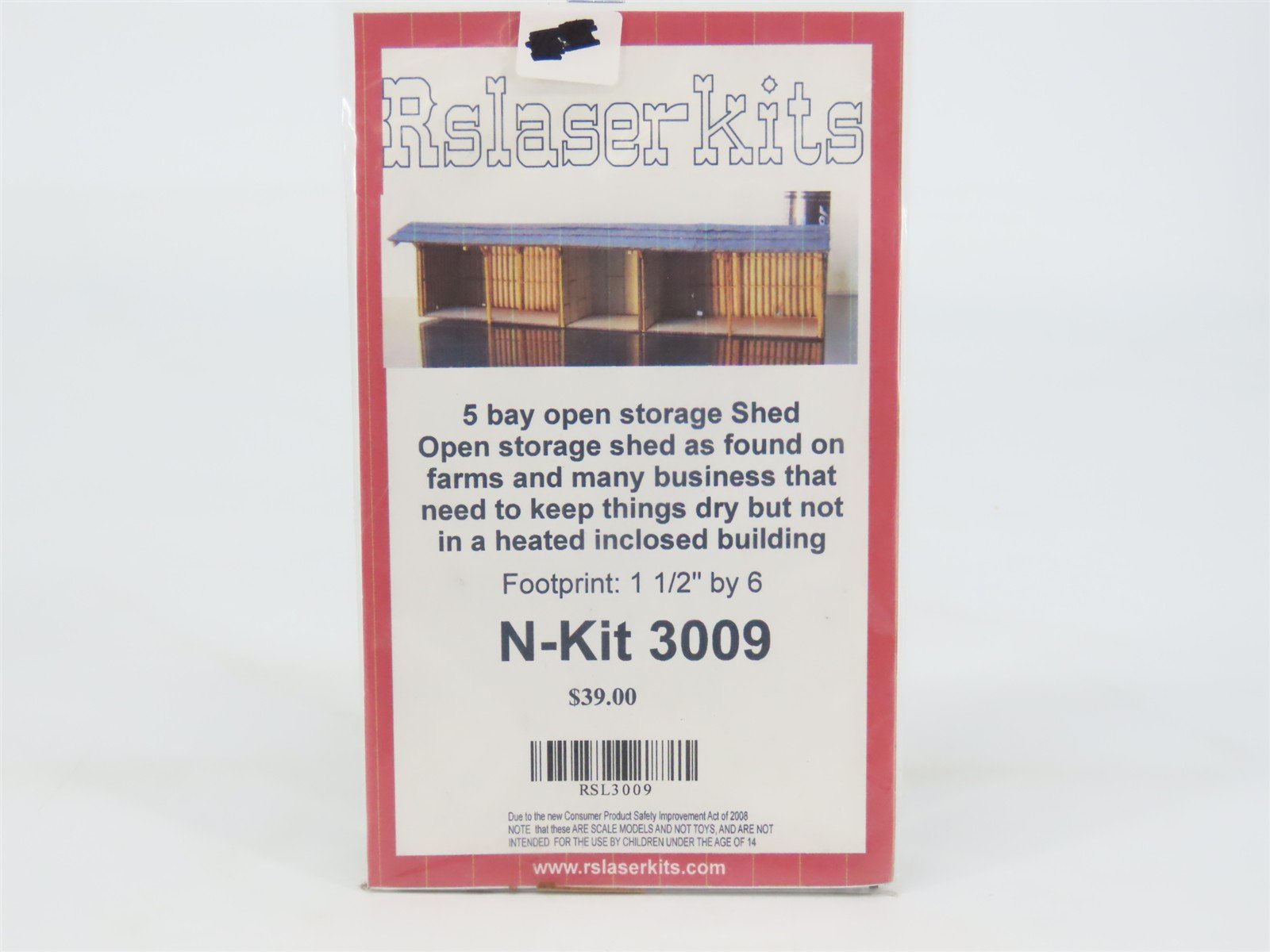 N 1/160 Scale Rslaserkits 3009 5 Bay Open Shed Building Kit